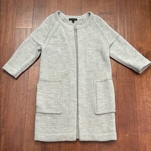Banana Republic Wool Alpaca Blend Gray Women's Longline Cardigan, Size M